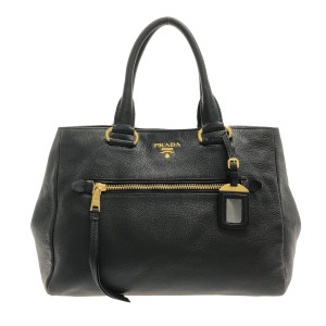 プラダ PRADA トートバッグ レディース - BN2793 黒 革タグ レザー【中古】20231012