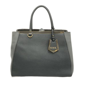 フェンディ FENDI トートバッグ レディース トゥージュール 8BH250-D7E ダークグレー×グレー レザー【中古】20231011