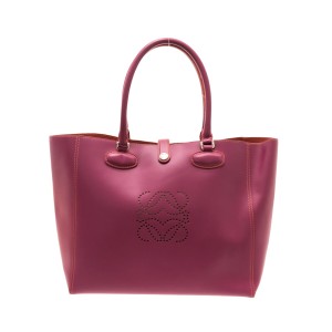 ロエベ LOEWE トートバッグ レディース レオ レッドピンク レザー【中古】20231012