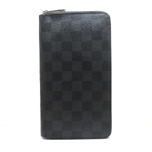 ルイヴィトン LOUIS VUITTON 長財布 ダミエグラフィット レディース ジッピー・オーガナイザー N63077 イニシャル刻印【中古】20231110