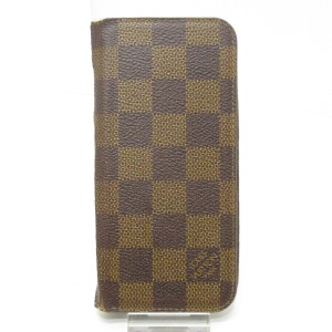 ルイヴィトン LOUIS VUITTON 携帯電話ケース ダミエ レディース IPHONE7&8フォリオ N61068 エベヌ ダミエ･キャンバス【中古】20231112