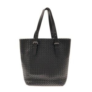 ボッテガヴェネタ BOTTEGA VENETA トートバッグ レディース イントレチャート 270917 黒 レザー【中古】20231005