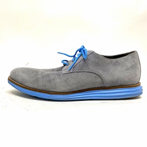 コールハーン COLE HAAN シューズ 9 1/2 メンズ グレー×ライトブルー ウィングチップ/ORIGINAL GRAND スエード【中古】20240527