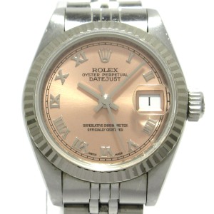 ロレックス ROLEX 腕時計 デイトジャスト 69174 レディース SS×K18WG/18コマ/ピンクローマン ピンク【中古】20240531