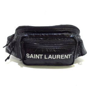 サンローランパリ SAINT LAURENT PARIS ウエストポーチ レディース - 58137 黒 PVC(塩化ビニール)【中古】20240521