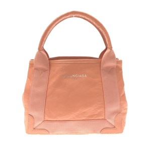 バレンシアガ BALENCIAGA トートバッグ レディース ネイビーカバXS 390346 サーモンピンク レザー【中古】20231007