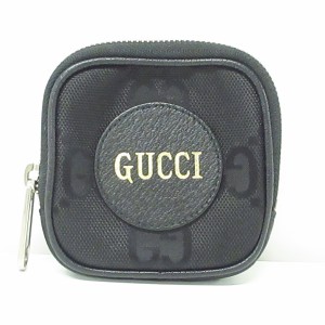 グッチ GUCCI ポーチ レディース オフザグリッド 645060 黒 ジャガード×レザー【中古】20230915