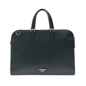 プラダ PRADA ビジネスバッグ レディース - 黒 レザー【中古】20231005