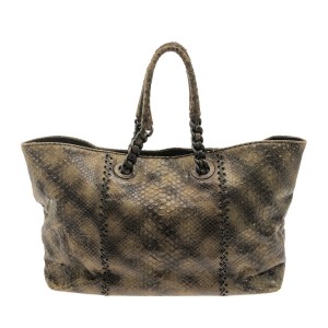 ボッテガヴェネタ BOTTEGA VENETA トートバッグ レディース アイヤーズ 237497 カーキ パイソン【中古】20231005