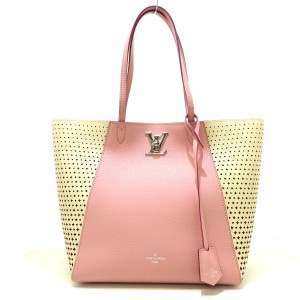 ルイヴィトン LOUIS VUITTON トートバッグ ロックミー レディース ロックミー・カバ M54578 ピンク×アイボリー 【中古】20240402