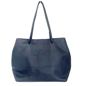 マークジェイコブス MARC JACOBS トートバッグ レディース ロゴショッパー イーストウエスト M0015766 ネイビー レザー【中古】20240512