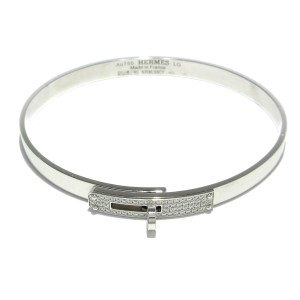 エルメス HERMES バングル レディース 美品 ケリーPM K18WG×ダイヤモンド パヴェダイヤ/ダイヤ:0.33ct/サイズ:LG【中古】20240514