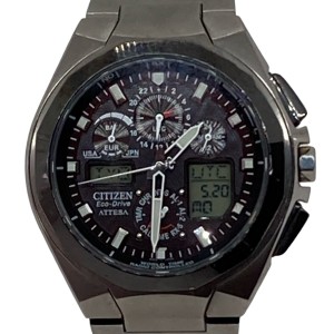 シチズン CITIZEN 腕時計 アテッサ ジェットセッター U680-T013252/ATV53-2931 メンズ クロノグラフ 黒【中古】20240525