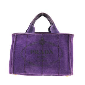 プラダ PRADA トートバッグ レディース CANAPA パープル キャンバス【中古】20231004