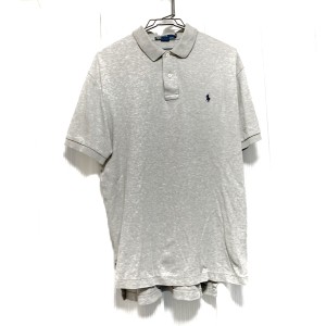 ポロラルフローレン POLObyRalphLauren 半袖ポロシャツ サイズM メンズ - グレー×ダークネイビー【中古】20231004