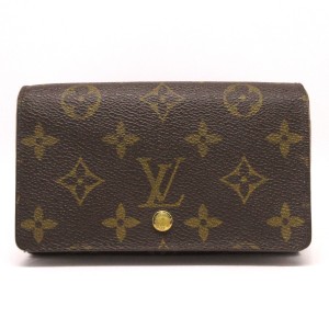 ルイヴィトン LOUIS VUITTON 2つ折り財布 モノグラム レディース ポルト モネ・ビエ トレゾール M61730【中古】20231003