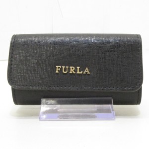 フルラ FURLA キーケース レディース 美品 黒 6連フック レザー【中古】20231008