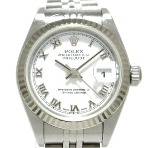 ロレックス ROLEX 腕時計 デイトジャスト 79174 レディース K18WG×SS/18コマ+余りコマ×3 白【中古】20240517