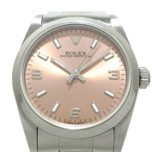 ロレックス ROLEX 腕時計 オイスターパーペチュアル 77080 ボーイズ SS/12コマ＋余り1コマ ピンク【中古】20240521