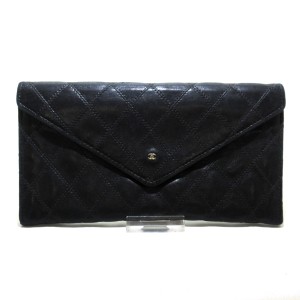 シャネル CHANEL 長財布 レディース ビコローレ 黒 ラムスキン 【中古】20240429