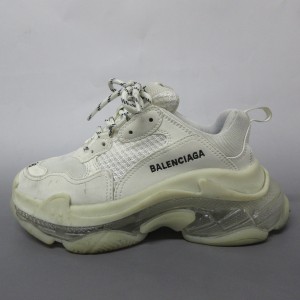 バレンシアガ BALENCIAGA スニーカー レディース TRIPLE S(トリプルS) 544351 アイボリー×白 【中古】20240507