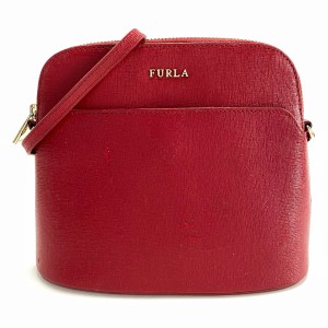 フルラ FURLA ショルダーバッグ レディース - レッド チェーンショルダー レザー【中古】20240514