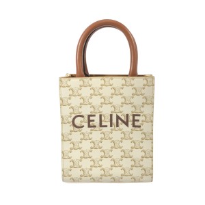 セリーヌ CELINE トートバッグ レディース 美品 ミニ バーティカル トリオンフ キャンバス CELINE カバ 194372BZK.01BC【中古】20240531