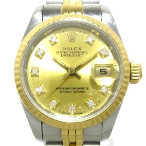 ロレックス ROLEX 腕時計 デイトジャスト 69173G レディース SS×K18YG/10P旧型ダイヤ/20コマ ゴールド【中古】20240513