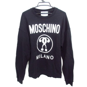 モスキーノ MOSCHINO トレーナー メンズ - 黒×白 長袖【中古】20240318