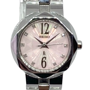 セイコー SEIKO 腕時計 LUKIA(ルキア) 1N01-OKHO レディース 10Pダイヤ ピンク【中古】20240604