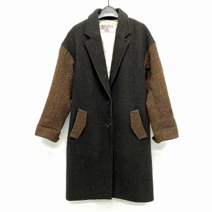 ハリスツイード Harris Tweed コート サイズM レディース - CH38426003 ダークブラウン×カーキ 長袖/秋/冬【中古】20240423