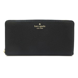 ケイトスペード Kate spade 長財布 レディース 美品 - WLRU5833 黒 ラウンドファスナー レザー【中古】20240408