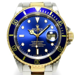 ロレックス ROLEX 腕時計 サブマリーナデイト 16613 メンズ SS×K18YG/11コマ+余り1コマ(フルコマ) ブルー【中古】20240507
