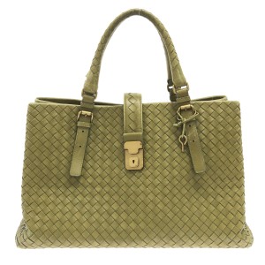 ボッテガヴェネタ BOTTEGA VENETA ハンドバッグ レディース ローマバッグ 171265 カーキ レザー【中古】20231028