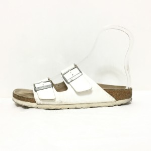 ビルケンシュトック BIRKEN STOCK サンダル 38 レディース - 白 レザー【中古】20231127