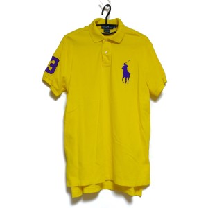 ポロラルフローレン POLObyRalphLauren 半袖ポロシャツ サイズL メンズ ビッグポニー イエロー×パープル【中古】20231109