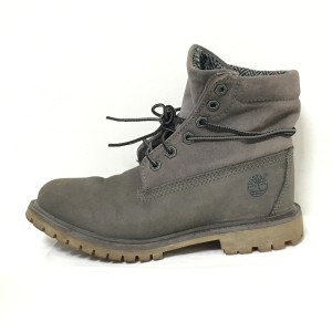 ティンバーランド Timberland ショートブーツ US6W レディース - ダークグレー ヌバック×スエード【中古】20231110