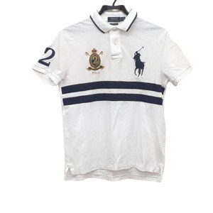 ポロラルフローレン POLObyRalphLauren 半袖ポロシャツ サイズSP S メンズ 美品 ビッグポニー 白×ダークネイビー【中古】20231121