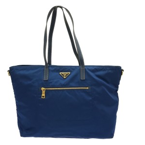 プラダ PRADA ショルダーバッグ レディース - ネイビー ナイロン×レザー【中古】20231213