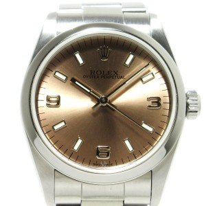 ロレックス ROLEX 腕時計 オイスターパーペチュアル 77080 ボーイズ SS/13コマ ピンク【中古】20231115