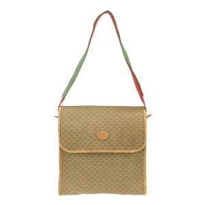 グッチ GUCCI ショルダーバッグ レディース オールドグッチ/マイクロGG ベージュ×ダークブラウン×マルチ【中古】20240111