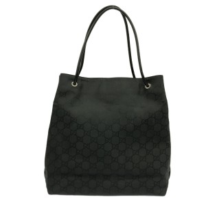 グッチ GUCCI トートバッグ レディース GG柄 152274 黒 ジャガード×レザー【中古】20231229