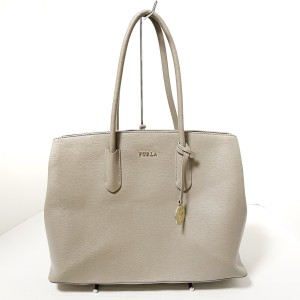 フルラ FURLA トートバッグ レディース - グレーベージュ レザー【中古】20231223