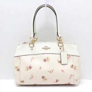 コーチ COACH ハンドバッグ レディース - F28978 アイボリー×ピンク×マルチ PVC(塩化ビニール)×レザー【中古】20240518