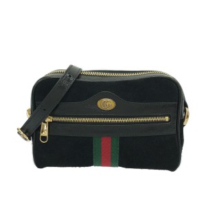 グッチ GUCCI ショルダーバッグ レディース オフィディア ミニバッグ 517350 黒×グリーン×レッド【中古】20231215