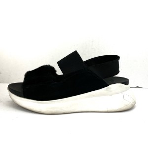 アグ UGG サンダル レディース シルバーレイク 1101919 黒×白 ムートン×スエード×化学繊維【中古】20231223