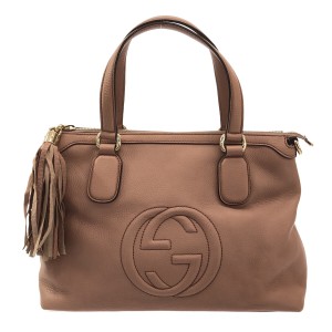 グッチ GUCCI ハンドバッグ レディース ソーホー 308362 ピンクベージュ タッセル/JAPAN EXCLUSIVE（日本限定） レザー【中古】20240427