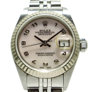 ロレックス ROLEX 腕時計 デイトジャスト 79174NA レディース SS×K18WG/17コマ ピンクシェル【中古】20240407