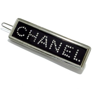 シャネル CHANEL アクセサリー レディース 美品 金属素材×ラインストーン シルバー×黒 ヘアピン【中古】20231223