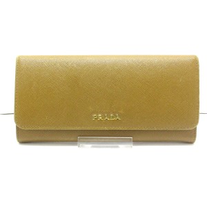 プラダ PRADA 長財布 レディース - ライトブラウン サフィアーノレザー【中古】20240101